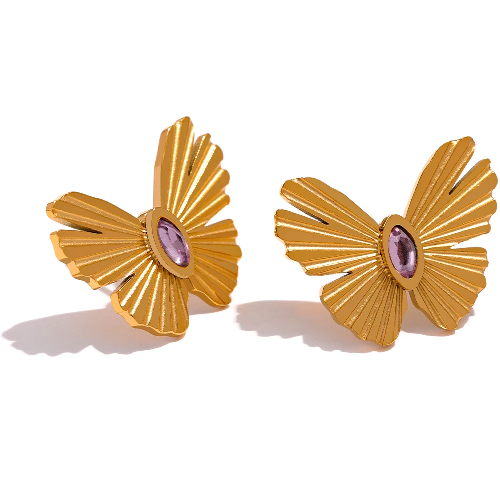 JINYOU 654 Exquisite Butterfly Insect Zircon Metal Texture Golden Stainless Steel Stud Earrings Elegant Fashion Jewelry Party
JINYOU 654 Exquisite Butterfly Insect Zircon Metal Texture Golden Stainless Steel Stud Earrings Elegant Fashion Jewelry Party