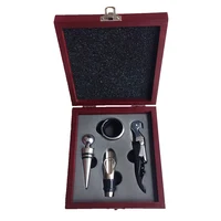 

2020 New Arrivals Products Bar Accessories Stainless Steel Bartender Kit Whiskey Wine Opener Stopper 4 PCS Wooden Box Gift Set