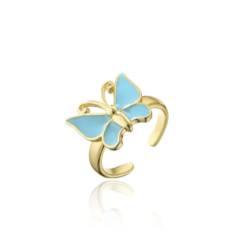 Ins 18k Gold Plated Oil Drop Butterfly Shape Women's Ring Vintage Colorful Enamel Butterfly Rings
Ins 18k Gold Plated Oil Drop Butterfly Shape Women's Ring Vintage Colorful Enamel Butterfly Rings