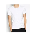 Wholesale custom logo plain round neck slim fit cotton white T shirt