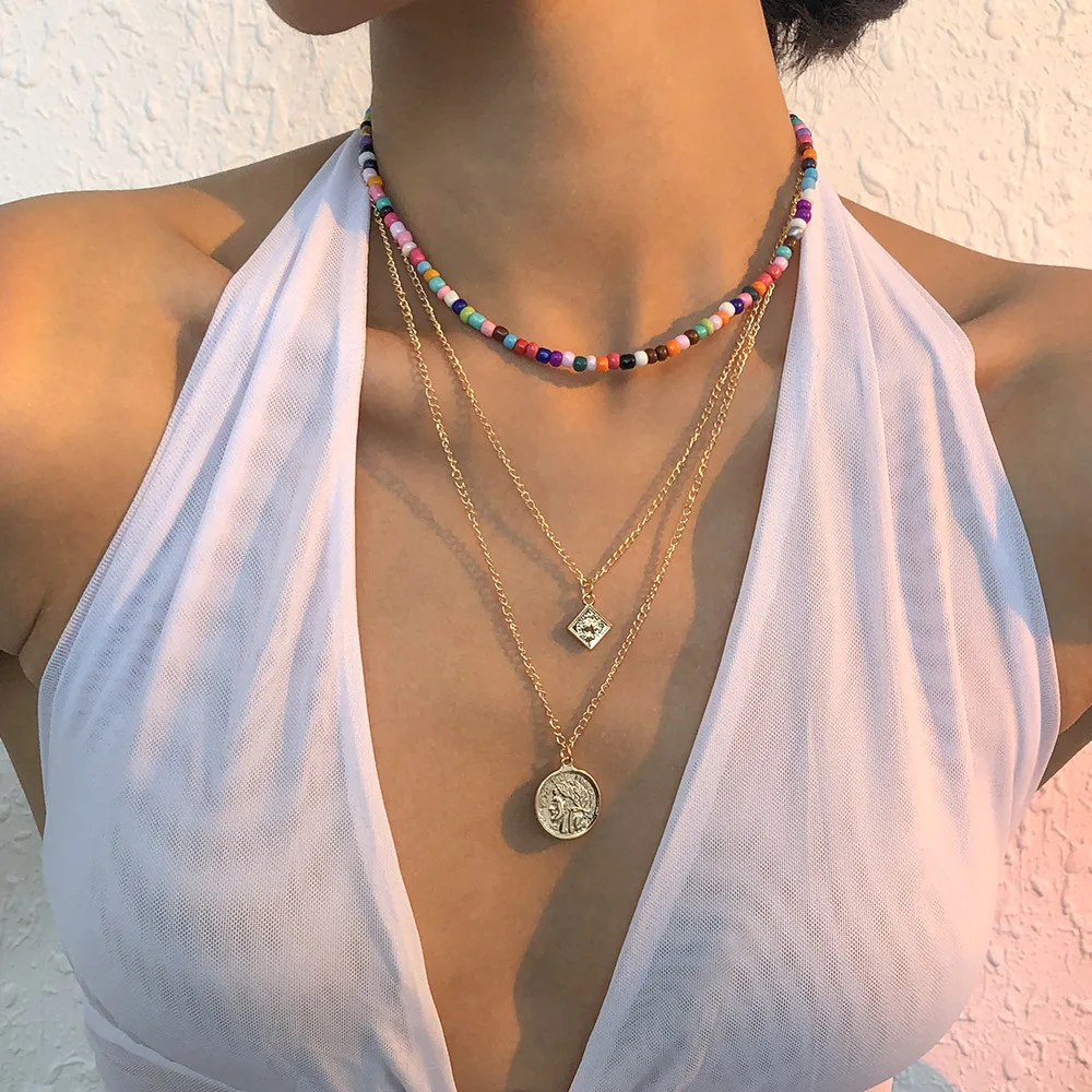 2021 Sailing Jewelry Muti Layer Bohemia Beaded Necklace Gold Round Pendant Beaded Necklace
2021 Sailing Jewelry Muti Layer Bohemia Beaded Necklace Gold Round Pendant Beaded Necklace
