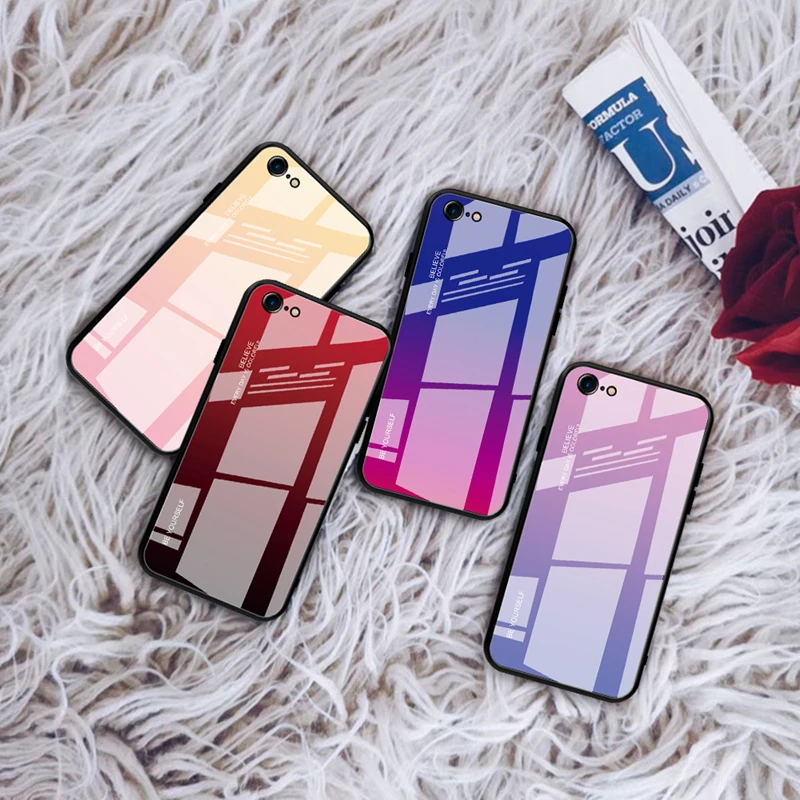 Luxury Gradient Hard TPU Plastic Shell Glass Back Cover Mobile Phone Cases for iPhone 12 11 Pro Max XR X 8 7 Plus Case, Multi colors
Luxury Gradient Hard TPU Plastic Shell Glass Back Cover Mobile Phone Cases for iPhone 12 11 Pro Max XR X 8 7 Plus Case, Multi colors