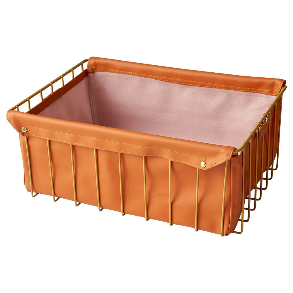 Cosmetics and sundries household large storage box creative leather wrought iron storage basket
Cosmetics and sundries household large storage box creative leather wrought iron storage basket