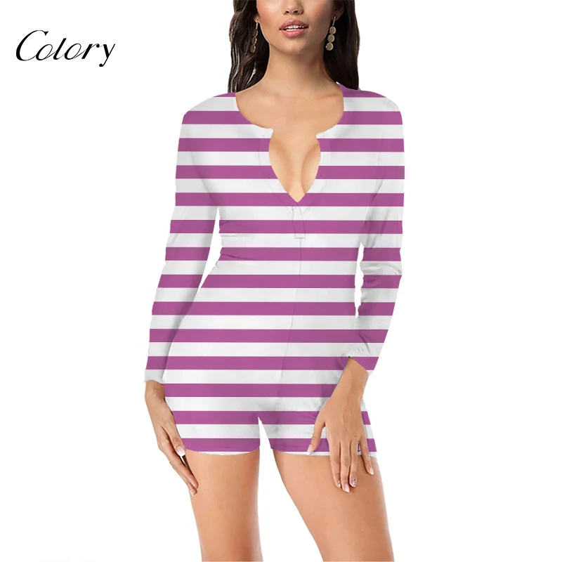 Colory Pinks And White Striped Plus Size Long Sleeve Onesie Pajamas Print, Picture shows
Colory Pinks And White Striped Plus Size Long Sleeve Onesie Pajamas Print, Picture shows