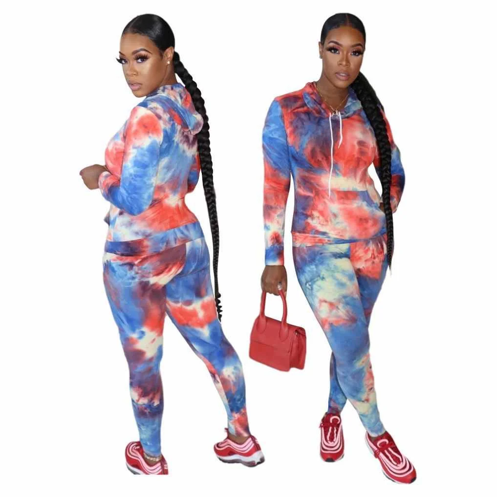 Hot Sell Fashion Over Size Sport Wear Women Two Piece Tie Dye Pants Set With Hoodies
Hot Sell Fashion Over Size Sport Wear Women Two Piece Tie Dye Pants Set With Hoodies