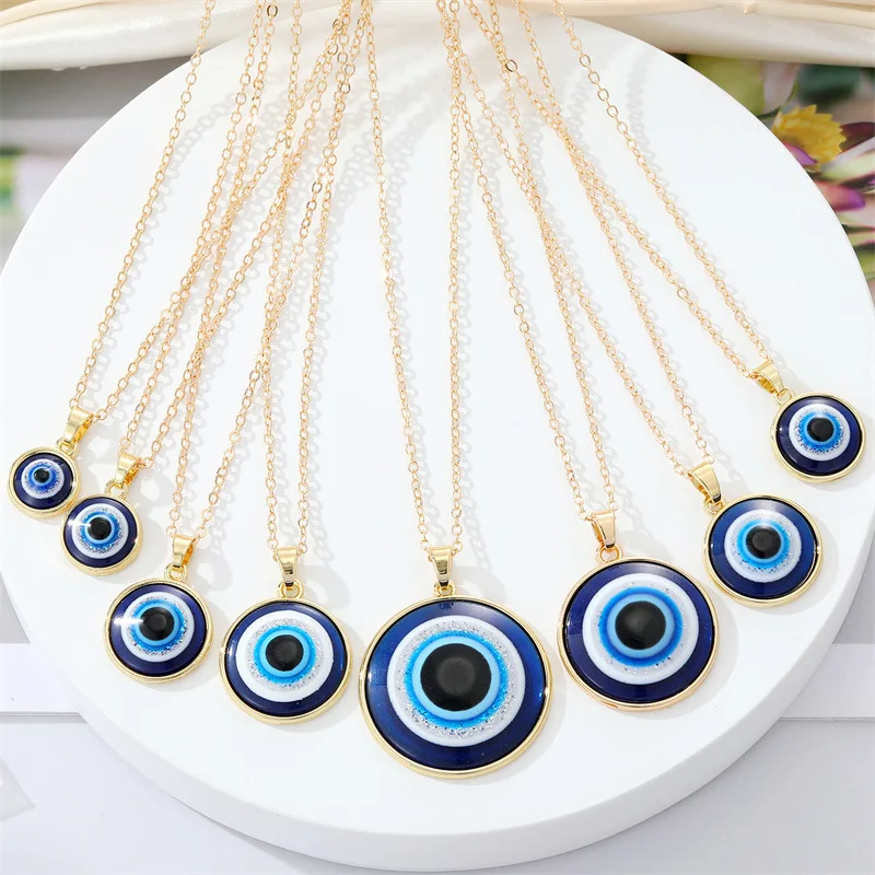 Women Simple Design Eye Necklace Vintage Multisize Large Round Pendant Blue Evil Eye Necklace
Women Simple Design Eye Necklace Vintage Multisize Large Round Pendant Blue Evil Eye Necklace