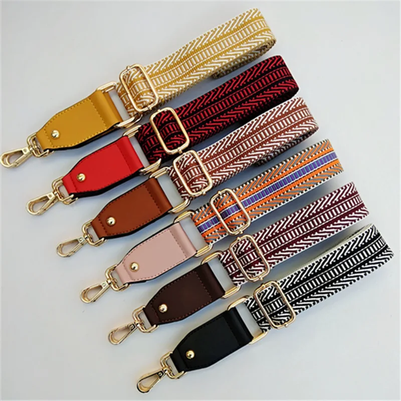 Hot Selling Canvas Wide Adjustable Striped Colorful Handbag Strap Webbing Shoulder Bag Purse Straps with Leather Ends, Multi-colors
Hot Selling Canvas Wide Adjustable Striped Colorful Handbag Strap Webbing Shoulder Bag Purse Straps with Leather Ends, Multi-colors