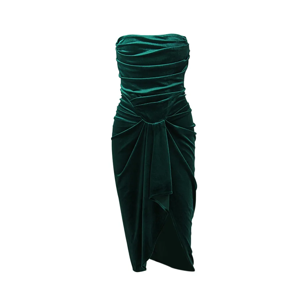 Night Club Party Street Ladies Elegant Evening Dress Green Sleeveless Tube Top Pleated Women Fashion Dress
Night Club Party Street Ladies Elegant Evening Dress Green Sleeveless Tube Top Pleated Women Fashion Dress
