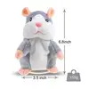 Talking Hamster Mouse Voice Recording Plush Toy Unicorn Walking Nodding Voice Recorder Repeat Plush Stuffed Animal Toy