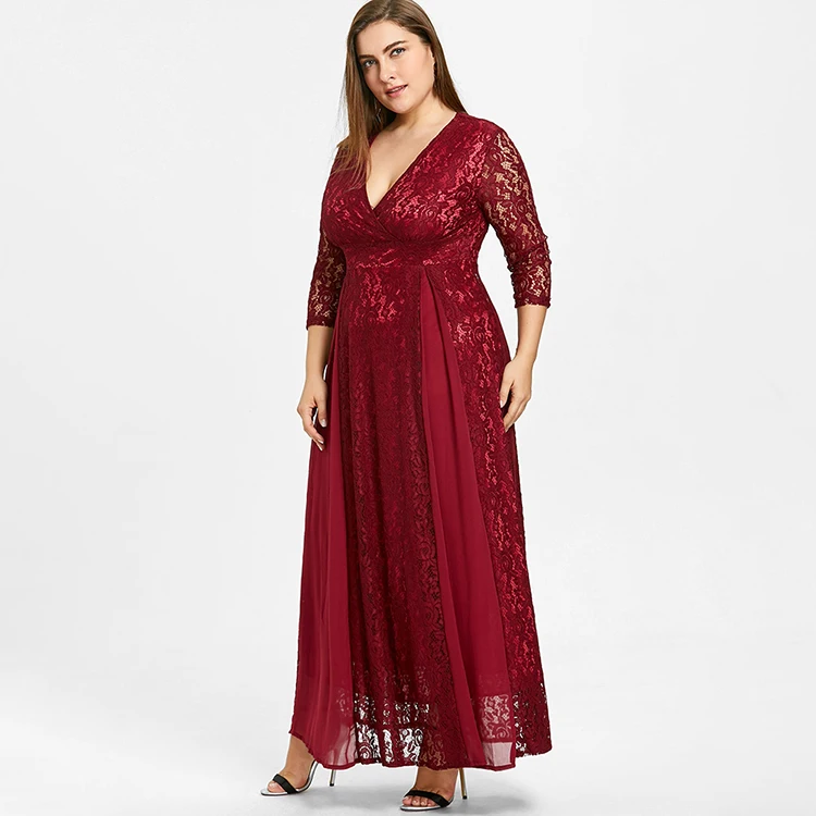 High-Level New Fashion Ladies Dress V Neck Long Maxi Lace Dress High Waist, Black;blue;red
High-Level New Fashion Ladies Dress V Neck Long Maxi Lace Dress High Waist, Black;blue;red