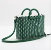shopping Seagrass Straw rattan bag plastic green woven beach women handbag