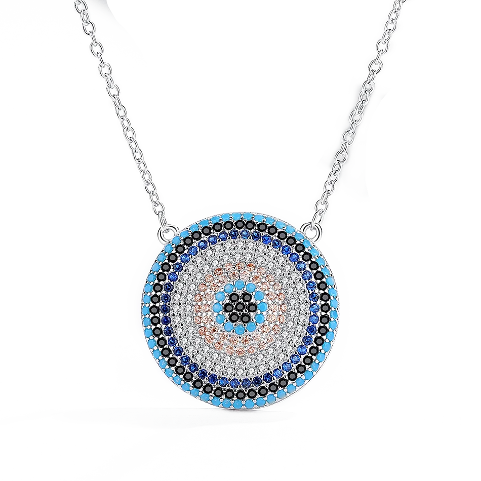 Fashionable 925 Sterling Silver Necklace with Clear CZ Blue Eye Pendant Necklace Fashion Women and Girl Engagement Jewelry
Fashionable 925 Sterling Silver Necklace with Clear CZ Blue Eye Pendant Necklace Fashion Women and Girl Engagement Jewelry