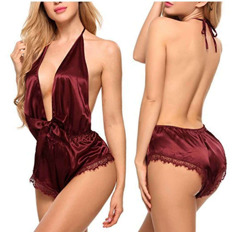 Wholesale Sexy One Piece Pajamas Lingerie Erotic Lace Satin Fabric Pijamas Woman, Photo color 
Wholesale Sexy One Piece Pajamas Lingerie Erotic Lace Satin Fabric Pijamas Woman, Photo color