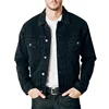 2019 OEM Wholesale Blank Varsity Black Denim Jacket For Men