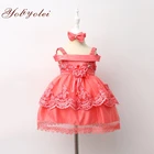 Guangzhou supplier new design cute flower girl model dress with hair band
