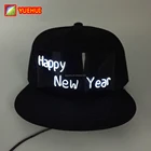 Neon Party Supplies EL Wire Neon Cap Carnival Led Costume Fluorescent Snapback Hat by 1.5V Drive Holiday New Year Lights
