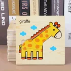 Cartoon Animal and Transportation 3d Jigsaw Wooden Puzzles for Kids Early Educational Baby Toys