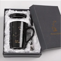 12 styles 400ml gift box tea star Coffee Milk black ceramic Constellation Mug gift with handle Spoon Lid
12 styles 400ml gift box tea star Coffee Milk black ceramic Constellation Mug gift with handle Spoon Lid