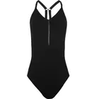 2019 Wholesale sexy straps swimwear front zipper swimsuit one piece black bikini