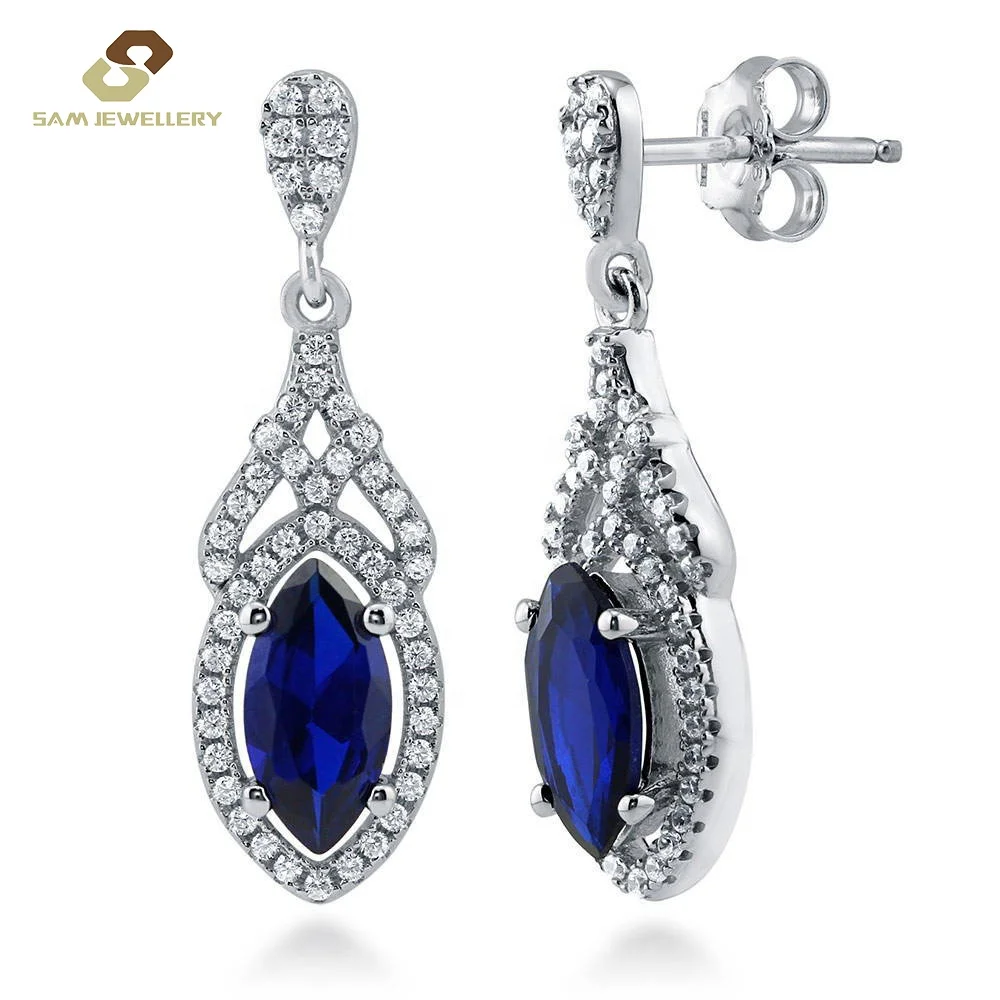 Silver Jewelry Blue Sapphire&Cubic Zirconia Marquise Dangle Earrings Dangle, Sapphire sterling silver earring
Silver Jewelry Blue Sapphire&Cubic Zirconia Marquise Dangle Earrings Dangle, Sapphire sterling silver earring