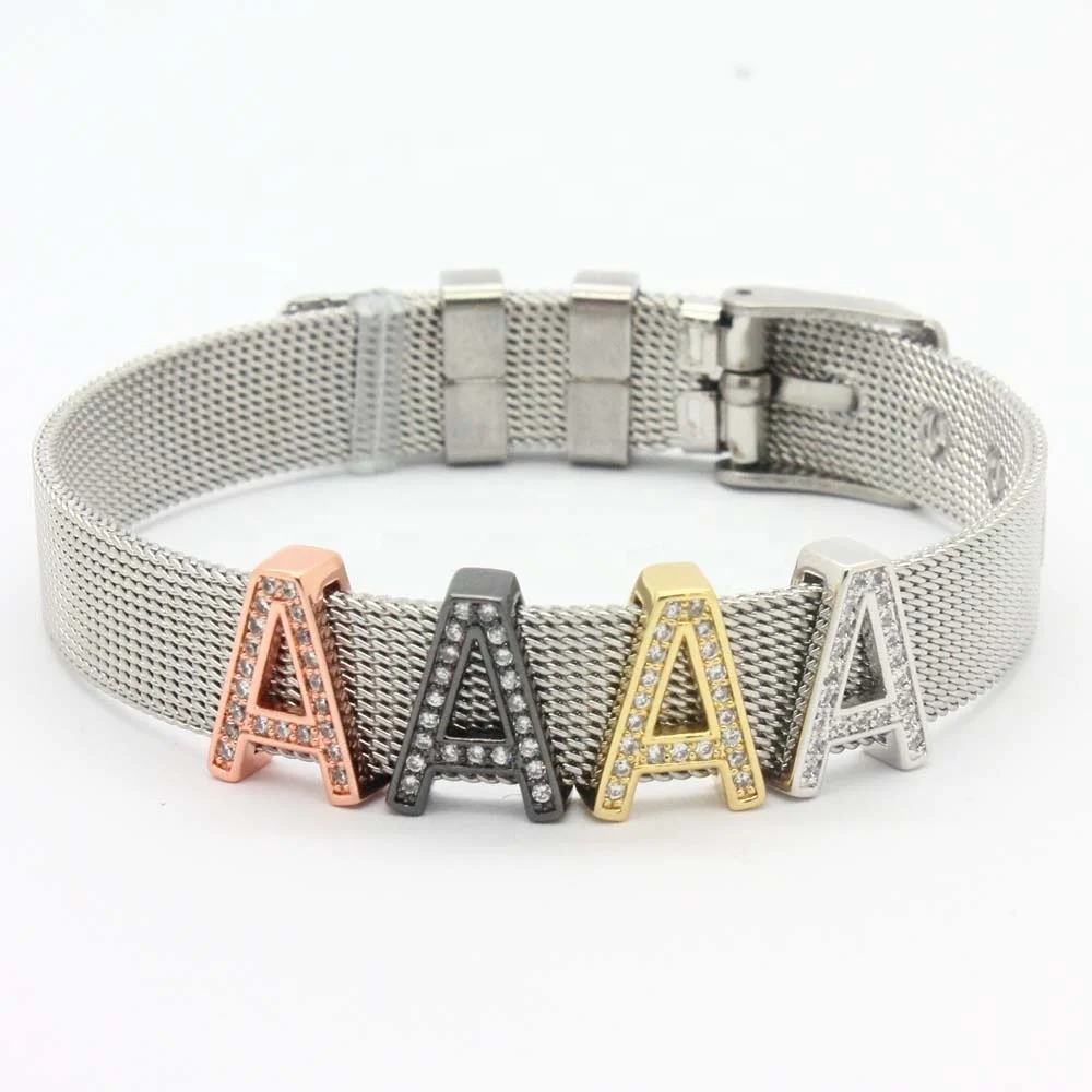 High Quality Jewelry Unisex Stainless Steel Bracelets, Diy Mesh Letter Charms Bracelets, Gold plated or silver
High Quality Jewelry Unisex Stainless Steel Bracelets, Diy Mesh Letter Charms Bracelets, Gold plated or silver
