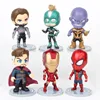 6pcs/lot Action Figures Set Marvel Avenge 4 End Game Costume Hero Series Movie Mini Model with Bases Toys