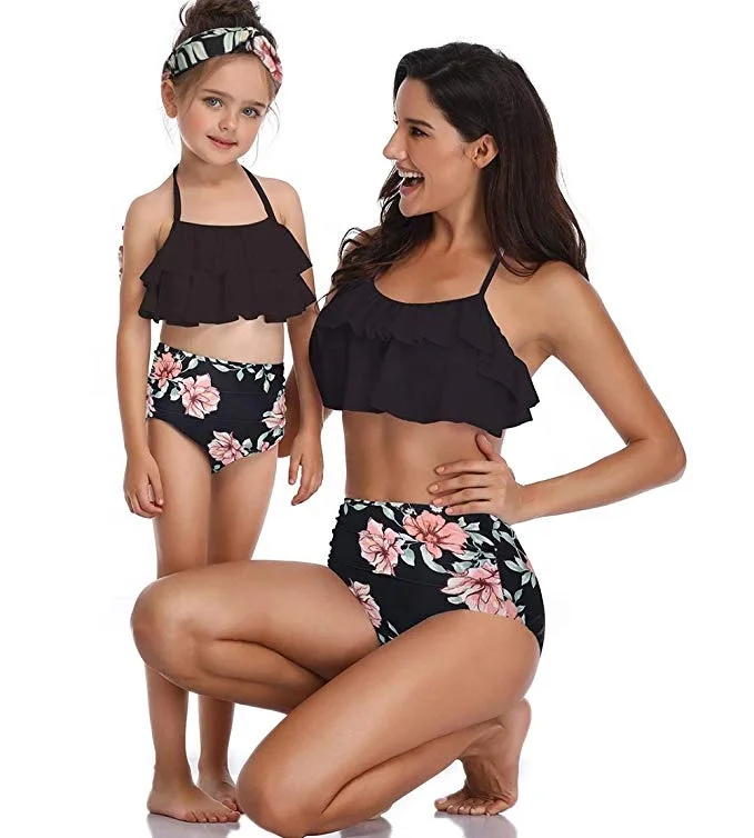Fashional sexy Mother Girl Ruffle Swimwear Bikini Sets Two Pieces parent-child swimsuit Family Matching Swimwear, Black/blue/green
Fashional sexy Mother Girl Ruffle Swimwear Bikini Sets Two Pieces parent-child swimsuit Family Matching Swimwear, Black/blue/green