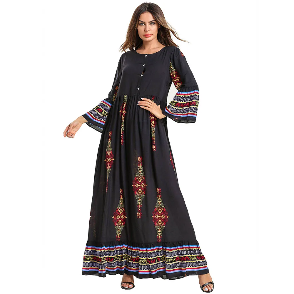 Hot Selling Fashion Long Sleeve Large Size Dress Women's Breastfeeding Opening Printed Long Robes Modern Islamic Clothing, One color
Hot Selling Fashion Long Sleeve Large Size Dress Women's Breastfeeding Opening Printed Long Robes Modern Islamic Clothing, One color