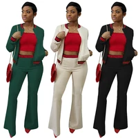 Latest Design Fashion Ladies Suit Casual Long Sleeve Thick Jackets And Wide Leg Women Two Piece Pants Set
Latest Design Fashion Ladies Suit Casual Long Sleeve Thick Jackets And Wide Leg Women Two Piece Pants Set