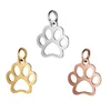 Silver/Gold/Rose gold simple style cheap wholesale stainless steel dog paw charm for jewelry bracelet necklace making