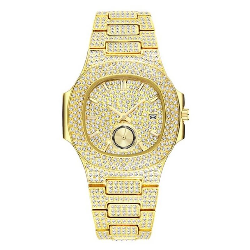 4 colors available NEW Trending 18K Gold Watch Men Chronograph Waterproof Big Hublo Steel Full Diamond Watch
4 colors available NEW Trending 18K Gold Watch Men Chronograph Waterproof Big Hublo Steel Full Diamond Watch