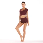 Sexy Sports Running Shorts Workout Fitness Yoga Sets Shorts And T-shirt Set