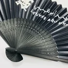 Hand Held Fan Fan 2018 New Personalized Black Rib Bamboo Hand Held Fan With Custom Logo