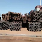 Sheet piling corner sections connectors interlocks for steel tubular piles