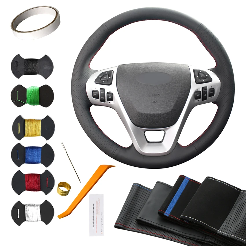 Accessories Hand Sewing Artificial Leather Steering Wheel Cover for Ford Explorer Taurus Edge 2011 2012 2013 2014 2015 2016
Accessories Hand Sewing Artificial Leather Steering Wheel Cover for Ford Explorer Taurus Edge 2011 2012 2013 2014 2015 2016