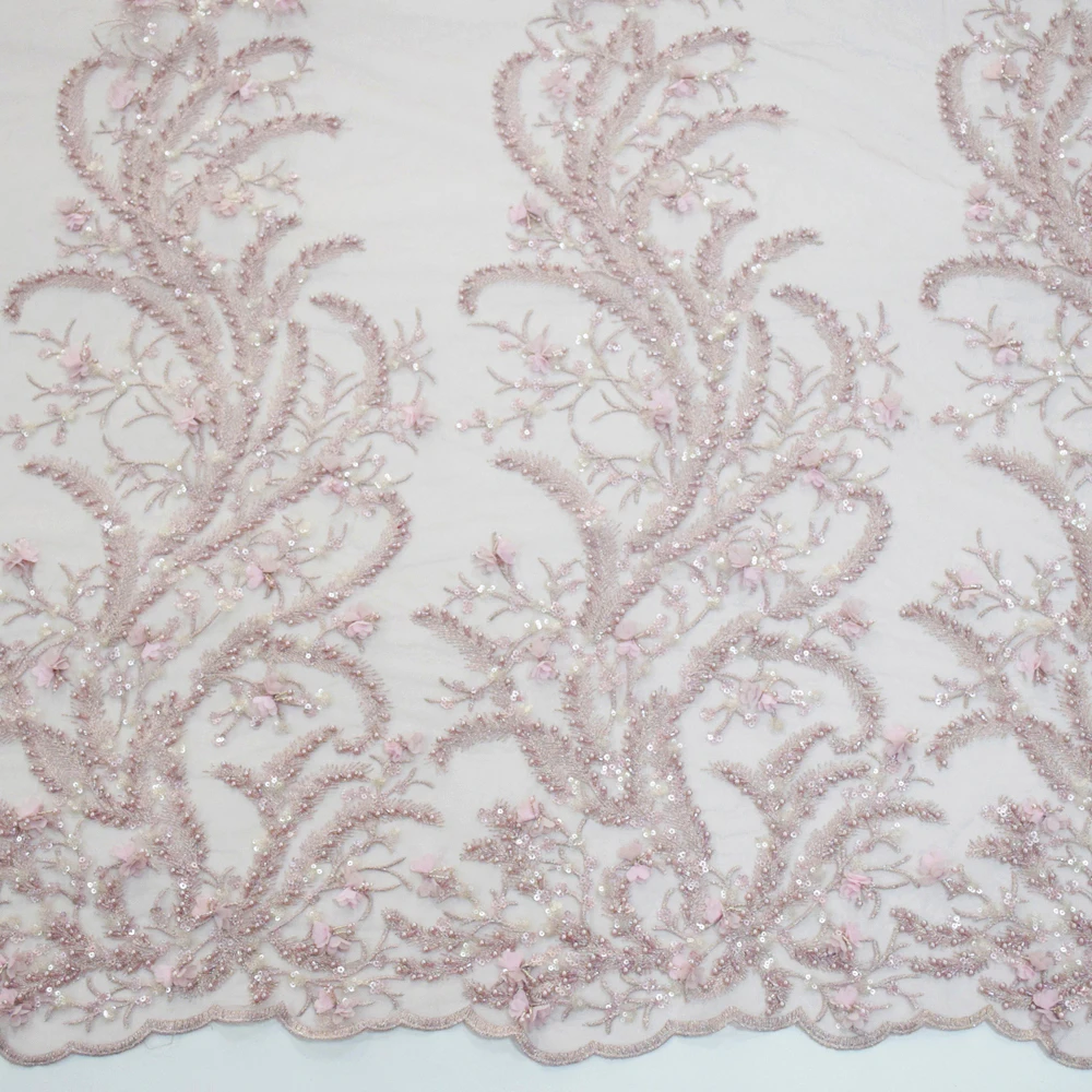 2019 pink bridal lace with beads and pearls 3d embroidery flower lace applique for women's evening dress HY1069-5, Purple
2019 pink bridal lace with beads and pearls 3d embroidery flower lace applique for women's evening dress HY1069-5, Purple