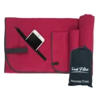 Promotional custom logo printed large microfiber jacquard beach towel sand less with pocket