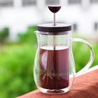 Home double wall Glass Manual Coffee Maker Brewer French Press Coffee Maker