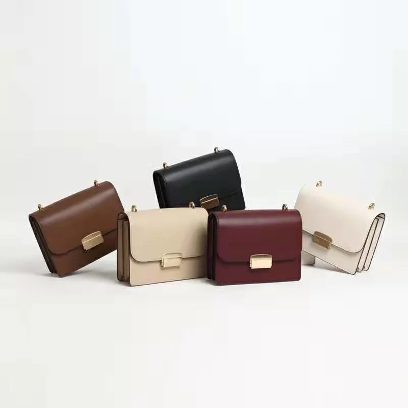 Concise new style solid color lock buckle cowhide tofu bag, Multi 
Concise new style solid color lock buckle cowhide tofu bag, Multi