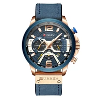 

CURREN 8329 Men Quartz Watches Sport Casual Leather Strap Watch Fashion Chronograph Wristwatch
