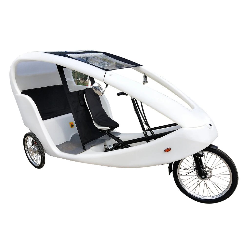 3 Wheel Germany Velo Taxi Style Hot selling Pedal Assist Battery Powered Electric Cycle Auto Pedicab Passenger Use Rickshaw