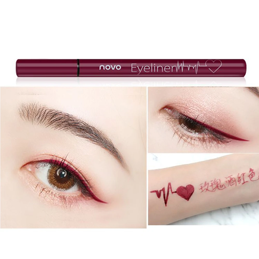 Net red makeup NOVO 3 color eyeliner pen beginner waterproof not blooming wine red brown hard head
Net red makeup NOVO 3 color eyeliner pen beginner waterproof not blooming wine red brown hard head