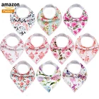 Manufacture New Products Wholesale Custom Logo Multificational Baby Bib Bandana 100% Organic Baby Bibs Cotton