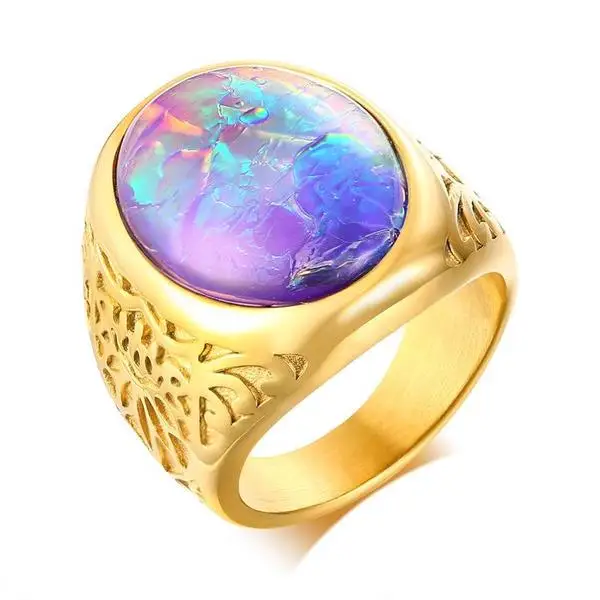 Wholesale Men's Titanium Steel Ring Opal Stone Engraved Golden Sapphire Rings For Men, Picture
Wholesale Men's Titanium Steel Ring Opal Stone Engraved Golden Sapphire Rings For Men, Picture