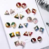 2019 New Fashion Elegant Womens Wholesale Korean Earrings Acrylic Triangle Geometric Acetate Stud Earrings
