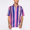 summer fashion trends custom wholesale short sleeve multicolor striped mens shirts