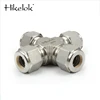 Hiklok 316 S S Double Ferrule 8mm Tubing Fittings Union Cross 4mm Tube Connectors Oil Gas Water Adapter