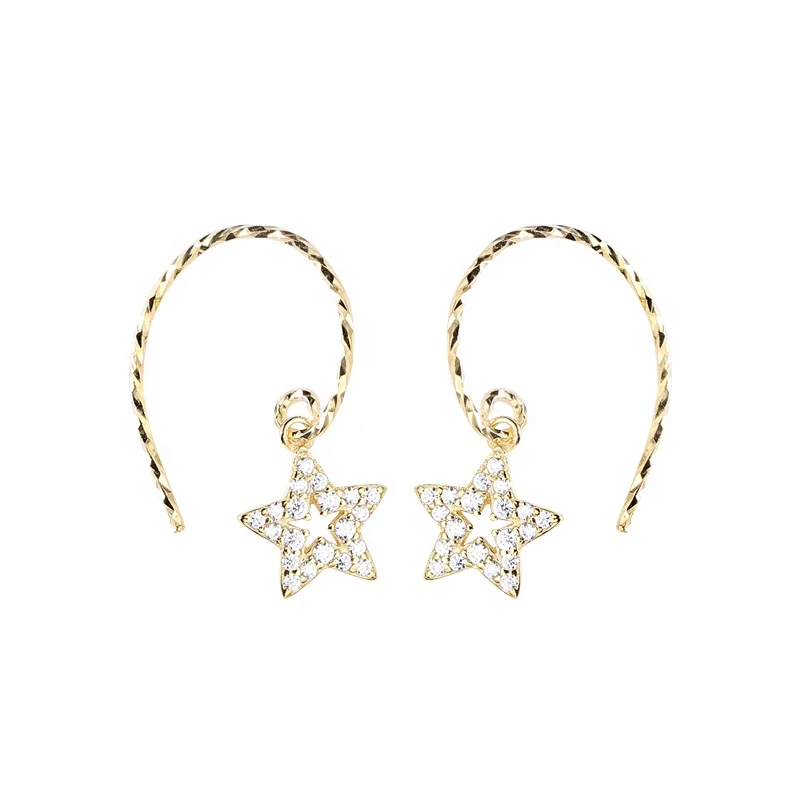 F981 Fashion Jewelry 18K Gold Earrings 925 Sterling Silver Star Earrings, White gold, yellow gold
F981 Fashion Jewelry 18K Gold Earrings 925 Sterling Silver Star Earrings, White gold, yellow gold