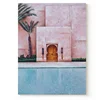 European Style Pink Blue House Digital Printing Painted on Printed Canvas Wall Art Pictures for Living Room