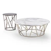 Best wholesale luxury hollow out gold marble top center round coffee table